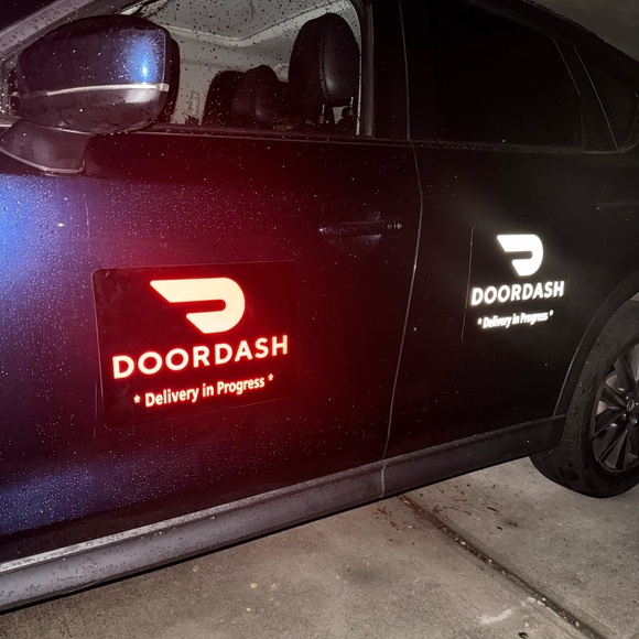Reflective DoorDash Car Magnet - Removable Decal - Delivery Driver Door Dash - Picture 13 of 13